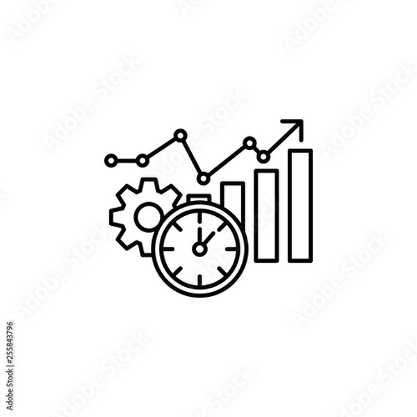Fototapeta Time management, analysis, analytic, data, efficiency, information icon. Element of time management icon. Thin line icon for website design and development, app development