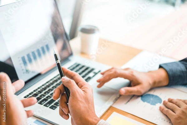 Fototapeta Co-working Business Team Consulting meeting Planning Strategy and brainstorming new business project