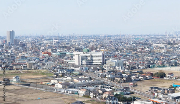 Fototapeta 埼玉県越谷市の街並み