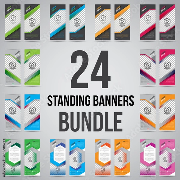 Obraz Bundle of 24 Roll Up Banner Template Mock Up