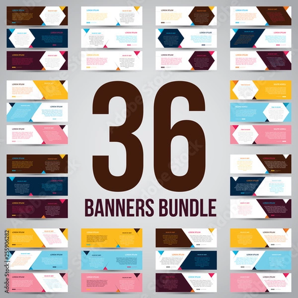 Obraz Bundle of 36 Vector Abstract Design Banner Web Template - EPS 10	