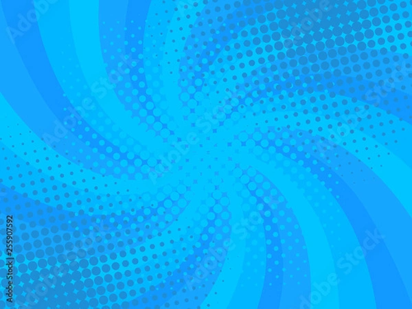 Fototapeta Dot vector blue background for comics.