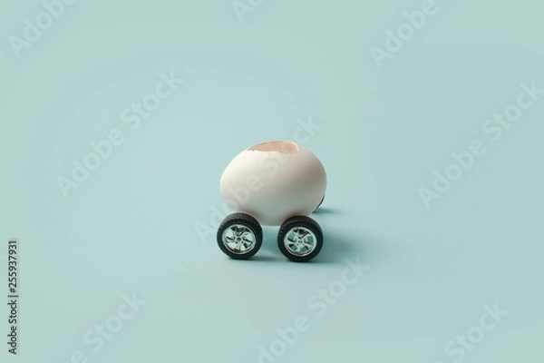 Obraz Easter concept. Abstract car made from eggs
