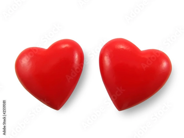 Fototapeta two red hearts.