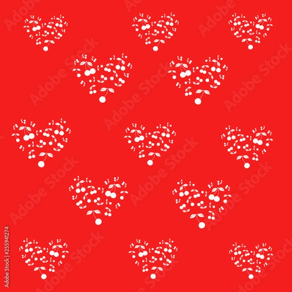 Fototapeta Pattern with cherries. - Illustration.