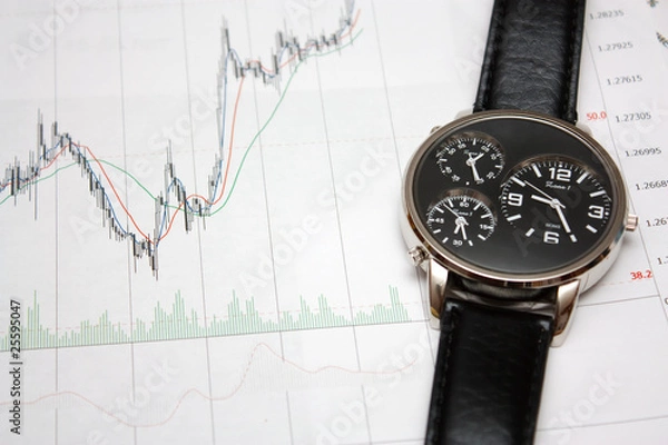 Obraz candle stick chart and watch.