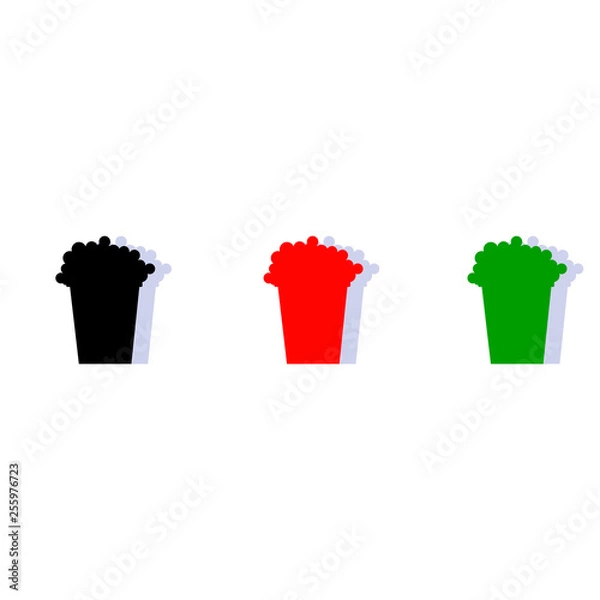 Fototapeta Popcorn. Cinema icon in flat design style. Vector illustration