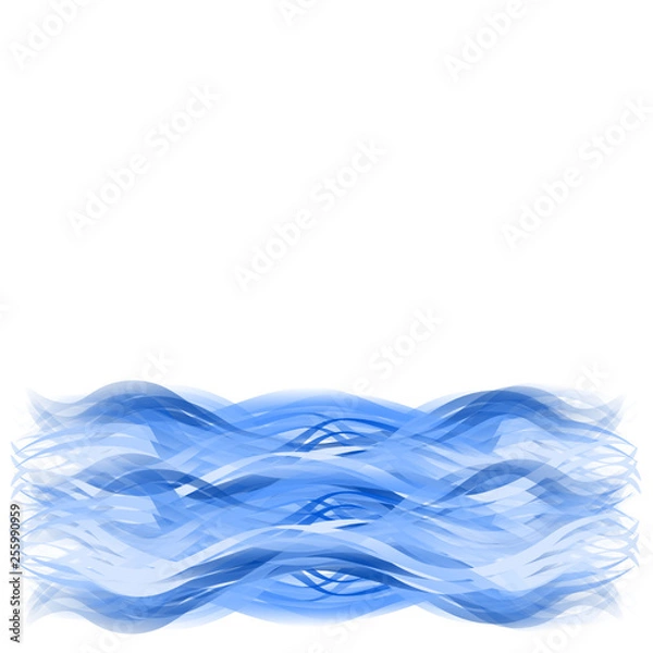 Fototapeta Watercolor background - blue waves