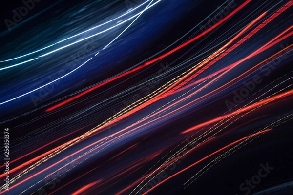 Obraz Abstract colour glowing lines in motion