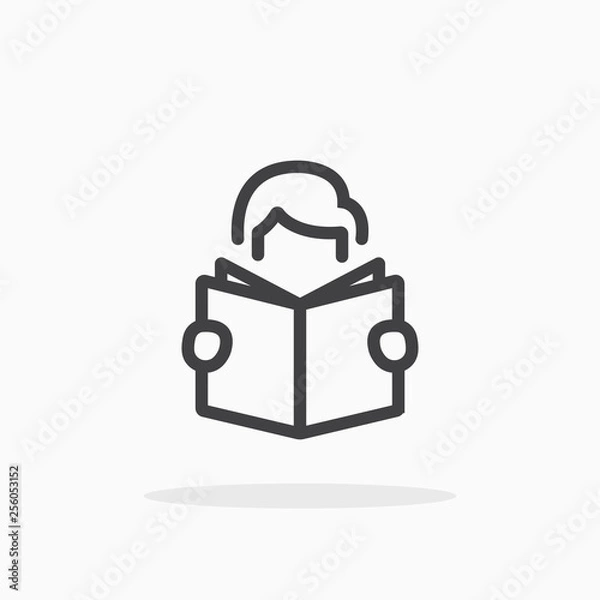 Fototapeta Reading icon in line style. Editable stroke.