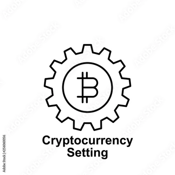 Fototapeta bitcoin setting outline icon. Element of bitcoin illustration icons. Signs and symbols can be used for web, logo, mobile app, UI, UX
