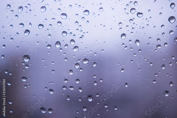 Fototapeta Raindrops on the glass window blur