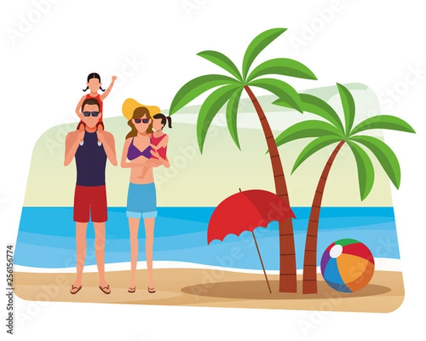 Fototapeta summer vacation cartoon