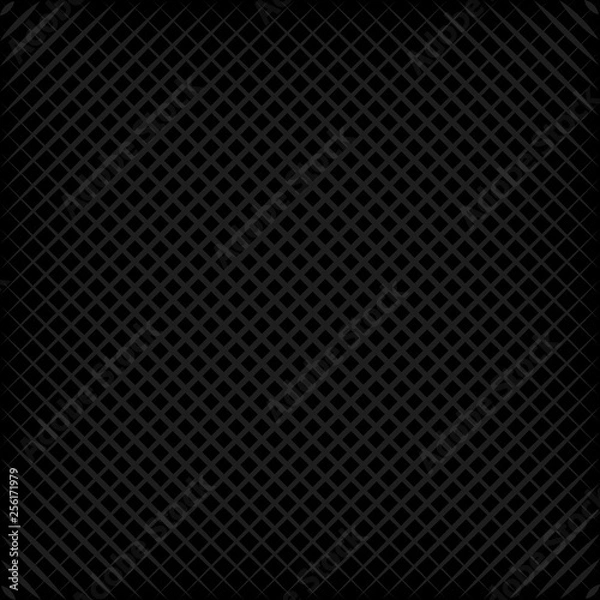 Obraz Black square gray grid, diagonal stripes, vector effect 3D wafer pattern, diagonal grid