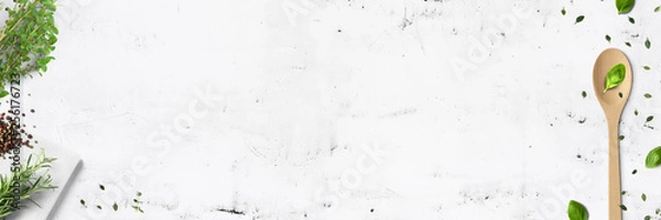 Obraz Kuchnia włoska - zioła i przyprawy - banery