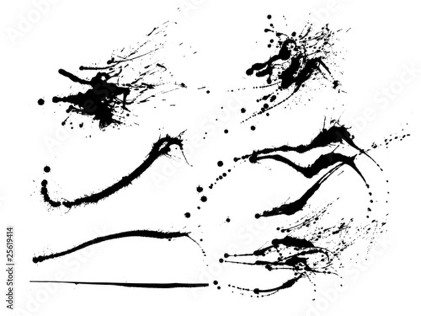 Fototapeta Set of ink splashes. Easy to use and edit.