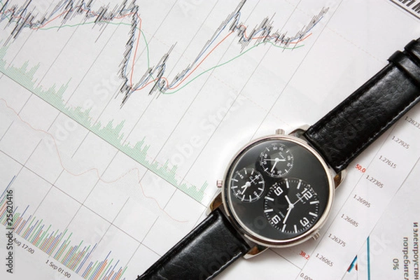 Obraz candle stick chart and watch.