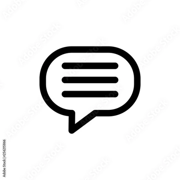 Fototapeta Chat icon simple flat style outline vector sign