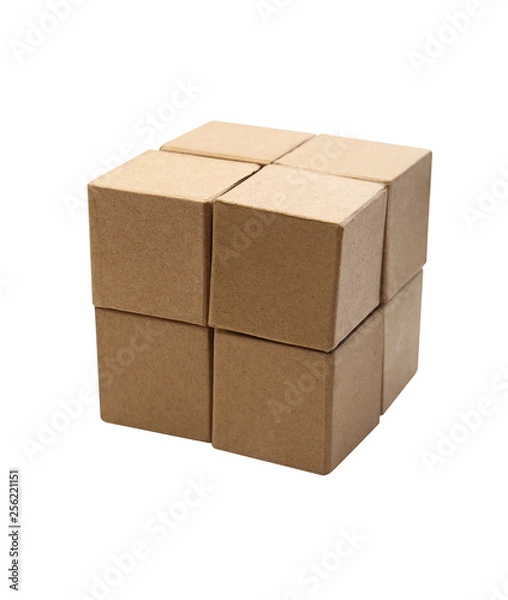 Fototapeta Brown Cardboard Cubes