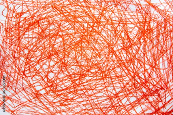 Fototapeta red crayon doodles background texture