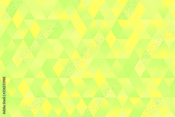 Fototapeta Light Yellow Green Triangle Pattern Seamless Geometric Pastel Spring Rhomb Background