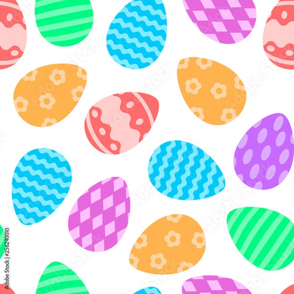 Obraz Easter eggs seamless pattern. Vector illustration