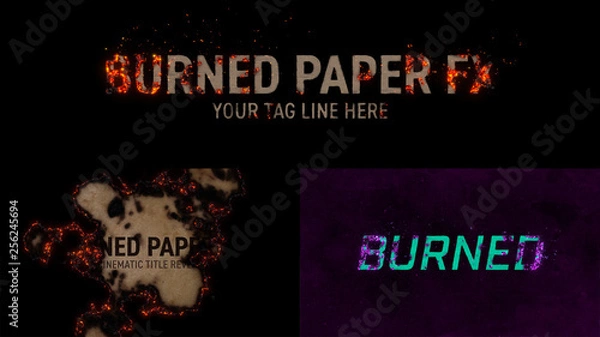 Fototapeta Burned Paper Reveal Title