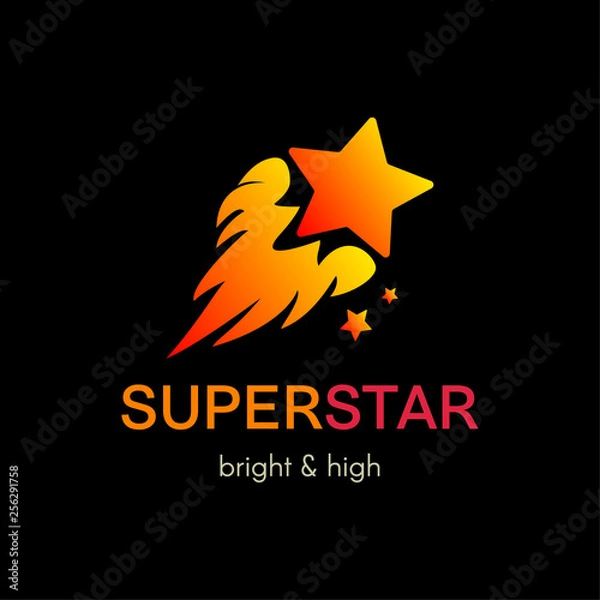Fototapeta Flying star simple vector logo concept
