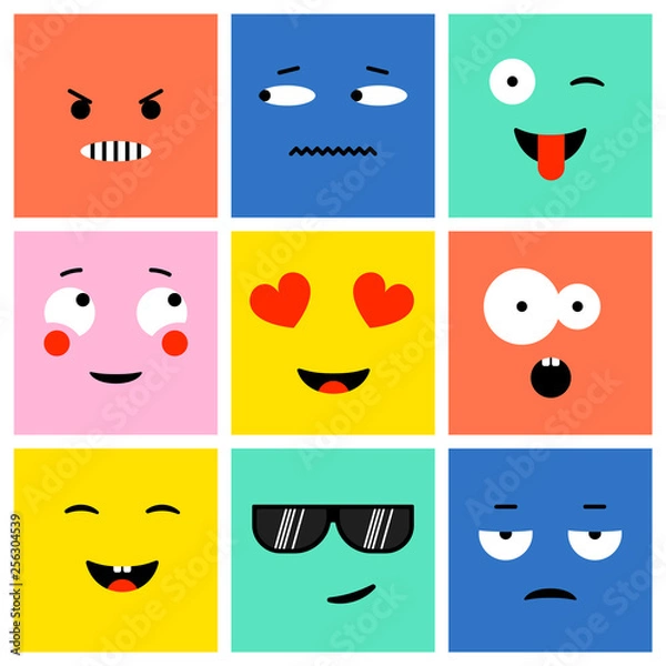 Obraz  colorful square emoji