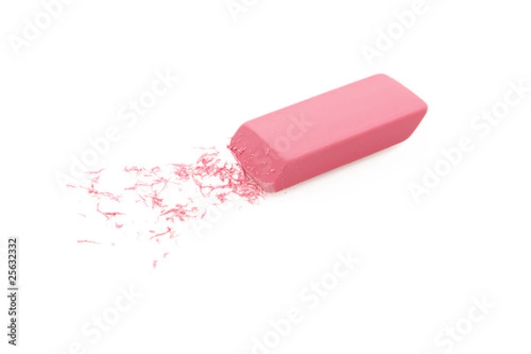 Obraz Pink Eraser Isolated On White