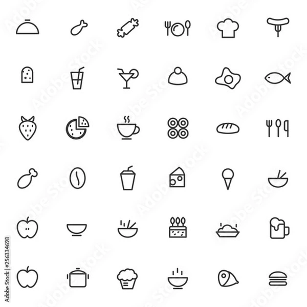 Fototapeta fruit and drink icon set