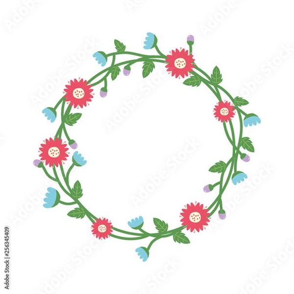 Obraz wreath with flowers and leaves