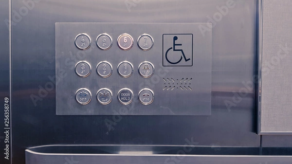 Fototapeta Number floor in elevator