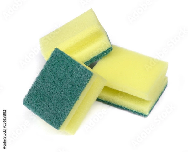 Fototapeta Group of new dishwashing sponges