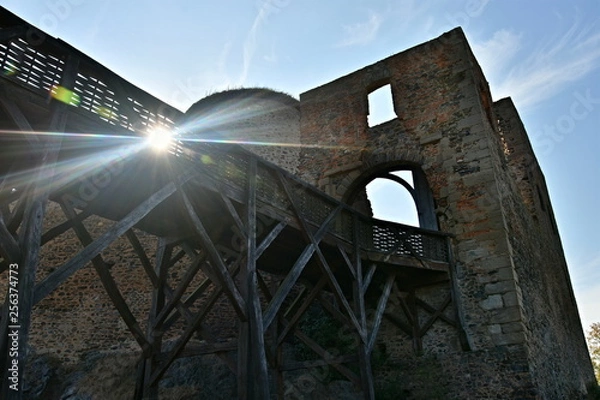 Fototapeta View of Krakovec, old fortress in Bohemia
