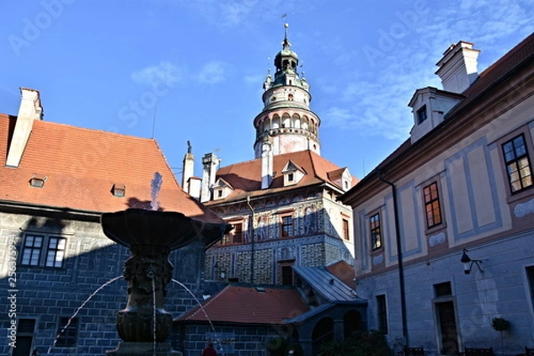 Fototapeta View of the town of Czech Krumlov, registered in the UNESCO World Heritage List, Slide-Castle