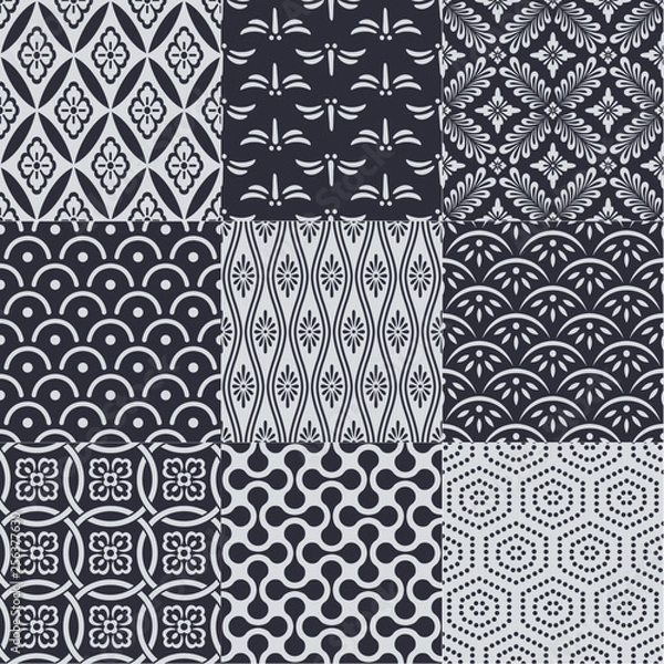 Fototapeta seamless japanese mesh pattern - Vector