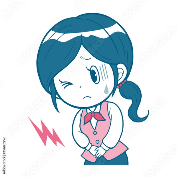 Fototapeta ビジネスウーマン　腹痛