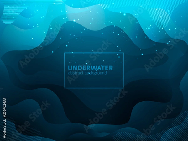 Fototapeta Fluid shape abstract underwater vector design