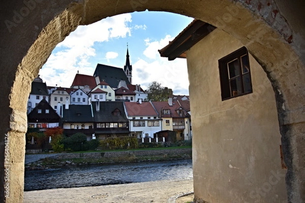 Fototapeta View of the town of Czech Krumlov, registered in the UNESCO World Heritage List, Slide-City