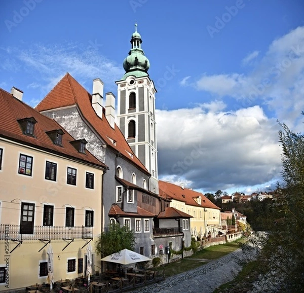 Fototapeta View of the town of Czech Krumlov, registered in the UNESCO World Heritage List, Slide-City