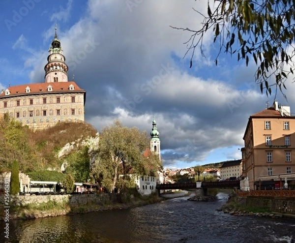 Fototapeta View of the town of Czech Krumlov, registered in the UNESCO World Heritage List, Slide-City