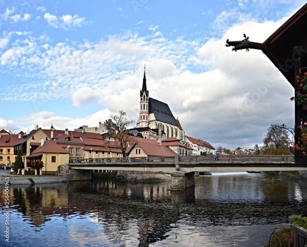 Fototapeta View of the town of Czech Krumlov, registered in the UNESCO World Heritage List, Slide-City
