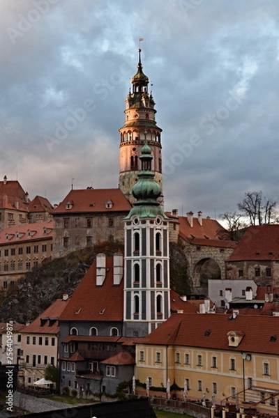Fototapeta View of the town of Czech Krumlov, registered in the UNESCO World Heritage List, Slide-City