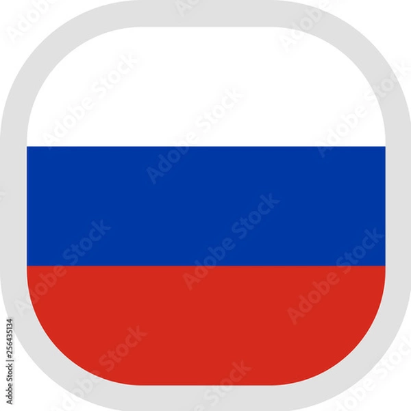 Fototapeta Icon square shape with Flag on white background