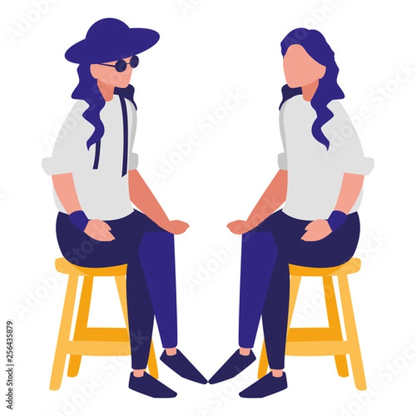 Obraz couple of musicians characters