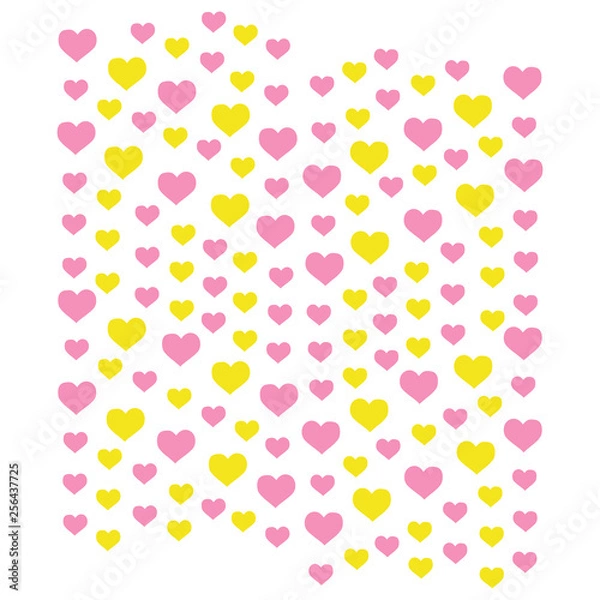 Fototapeta heart shapes in different sizes and colors for Valentines Day background.