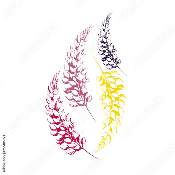 Fototapeta Elegant vintage field summer flower lupins made with ink. Gentle and romantic flower pattern, perfect for prints and patterns, wedding, wrapping, scrapbooking - Stock Illustration.