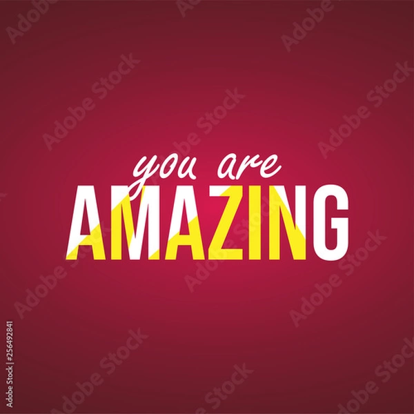Fototapeta you are amazing. Life quote with modern background vector