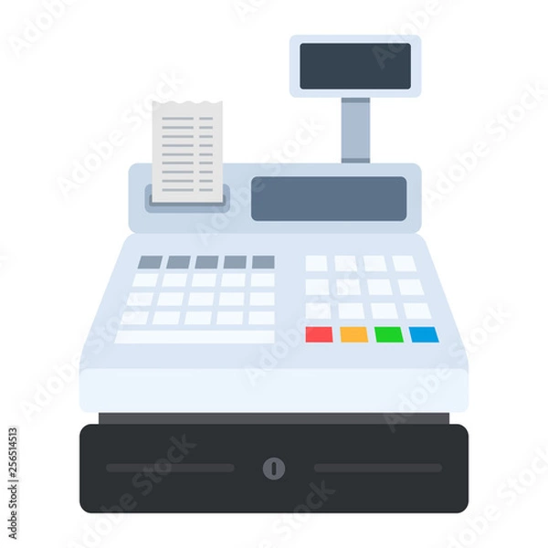 Fototapeta Cash machine flat icon vector isolated